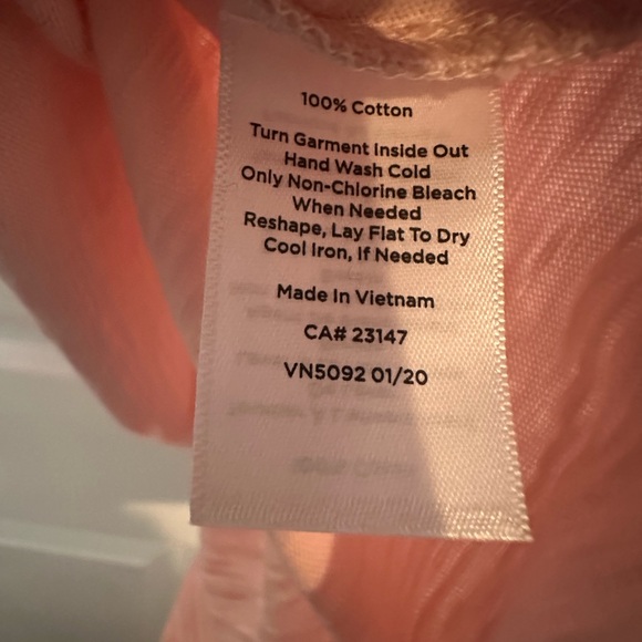 Talbots Cotton Light Pink Short Sleeve V-Neck Tee - Picture 6 of 7